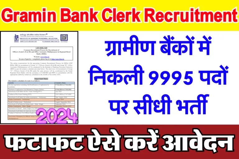 Gramin Bank Clerk Recruitment 2024