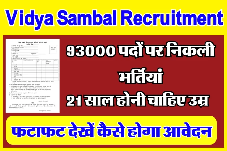 Vidya Sambal Recruitment