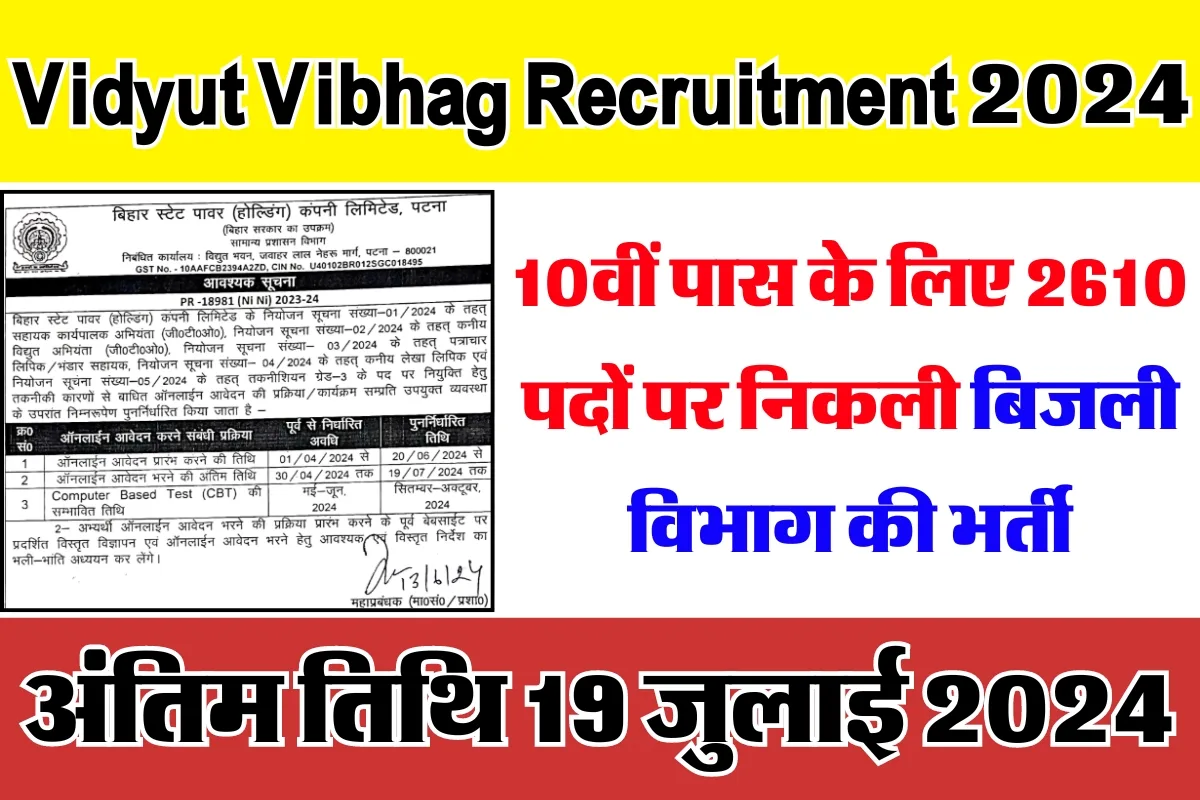 Vidyut Vibhag Recruitment 2024